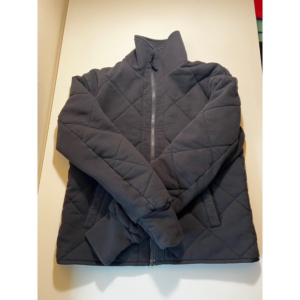 Lulumelon Womens Quilted Jacket 6 Black Reversible Full Zip